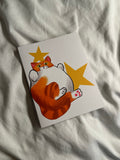Orange cat greeting card print