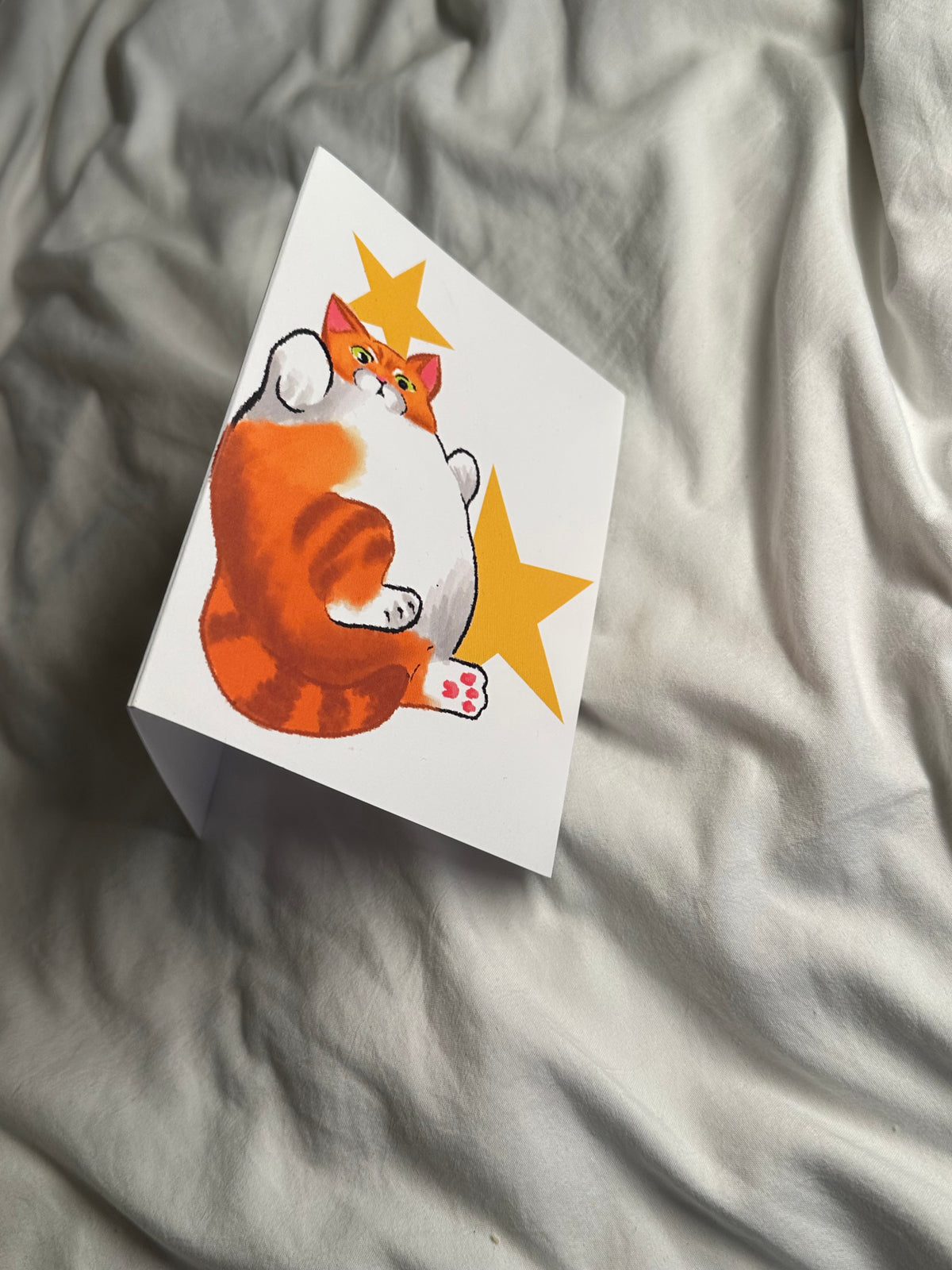 Orange cat greeting card print
