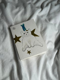 Handmade watercolor fish cat greeting card