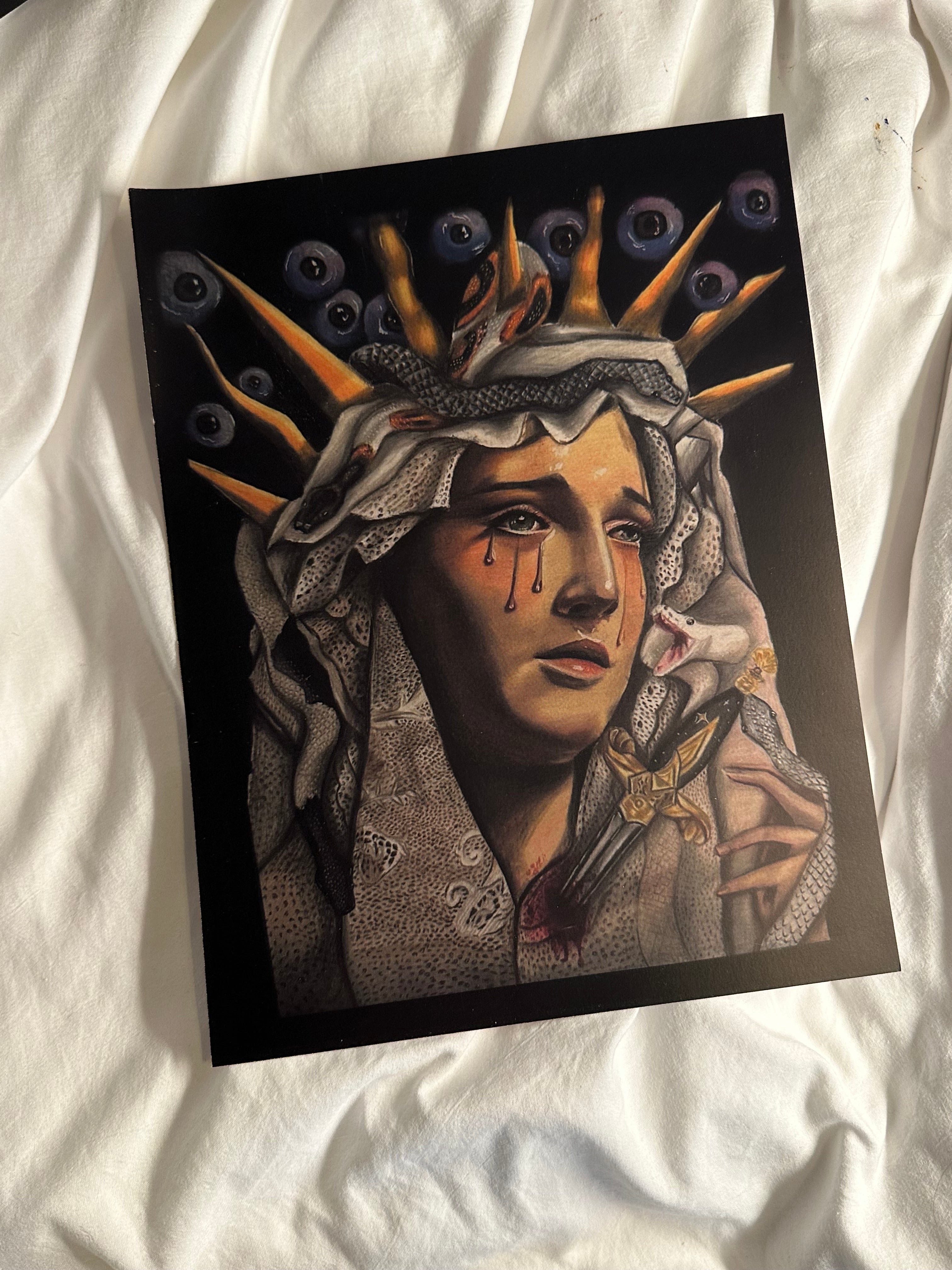 Crying Mary art print