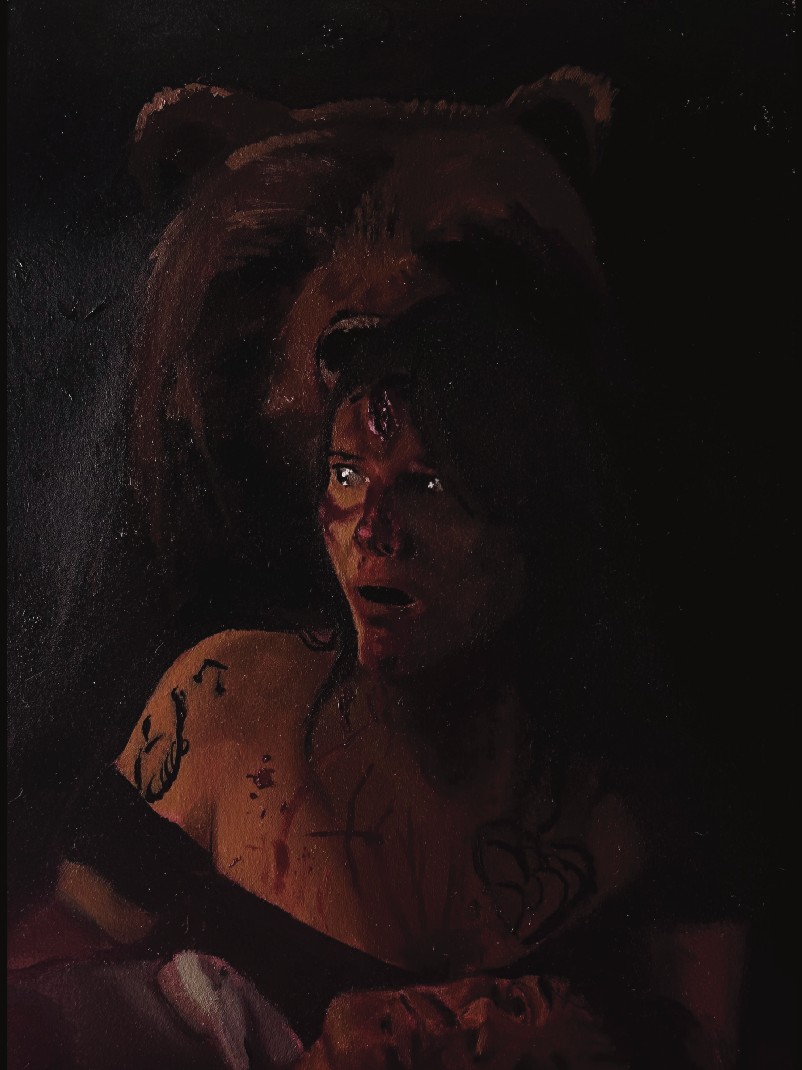 Bear and Nikki original oil painting